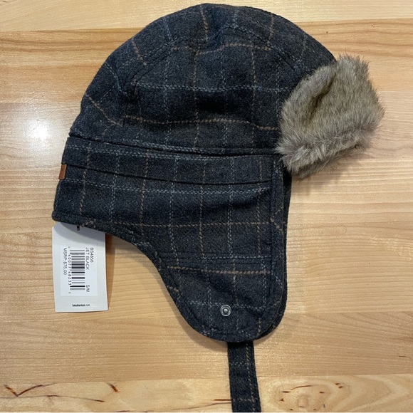 Ben Sherman trapper hat size s/m wool, lined, with artificial fur trim. - Picture 2 of 5